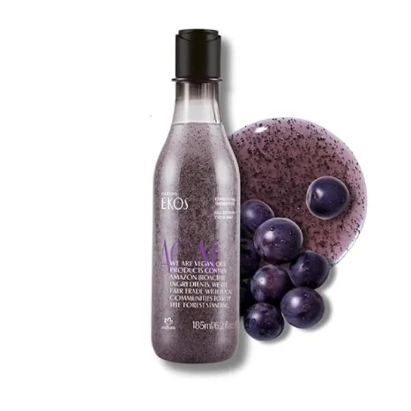 Natura Ekos Açaí Revitalizing Exfoliating Shower Gel Natural Exfoliants Removes Impurities Body Wash Skin Care Brazilian Beauty Secrets Self Care & Body Care 6.2 fl oz