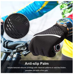 Arabest Running Gloves - Lightweight Sports Gloves, Winter Warm Gloves for Man and Woman, Waterproof Touch Screen Non-Slip Gloves for Driving, Cycling, Hiking, Skating - Black