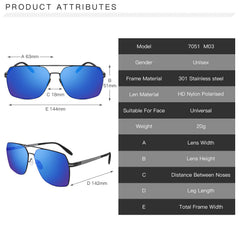 PUKCLAR Polarised Men Sunglasses Pilot Sunglasses Lightweight Stainless Steels Frame Retro Sun Glasses with UV400 for Driving, Fishing, Hiking