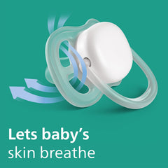 AVENT Philips Ultra Air Pacifier - 4 x Light, Breathable Baby Pacifiers for Babies Aged 0-6 Months, BPA Free with Sterilizer Carry Case (Model SCF085/49)
