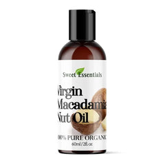 Sweet Essentials Organic Unrefined Macadamia Nut Oil 2oz Imported From Italy 100% Pure Food Grade Offers Relief From Dry, Cracked Skin, Eczema, Psoriasis, Dermatitis, Rosacea & More Best Natural Moisturizer