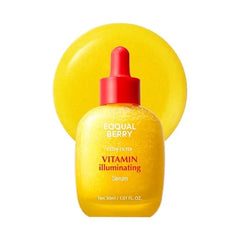EQQUALBERRY Vitamin Illuminating Serum Brightening Vitamin C Serum with Niacinamide Strengthens skin barrier Hydrates using Ceramide and Hyaluronic Acid, 1.01oz / 30ml