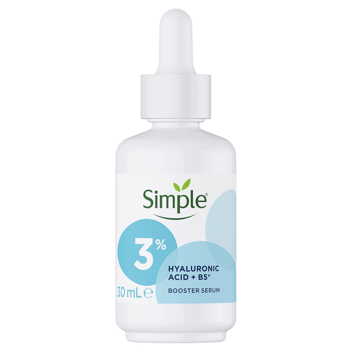 Simple 3% Hyaluronic Acid + B5* Booster Serum Serum Skin Care Suitable for All Skin Types for Hydrated, Softer Skin 30 ml