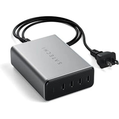 Satechi 165W USB C 4-Port GaN Charging Station, 4 USB-C PD, Laptop Charger, for MacBook Air/Pro M5/M4/M3, iPad Air/Pro M5/M4/M3, iPad 11th gen, iPad mini, iPhone 17/16 Galaxy S25, Windows