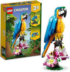 LEGO 31136 Creator 3 in 1 Exotic Parrot to Frog to Fish Animal Figures Building Toy, Creative Toys for Kids Aged 7 and up