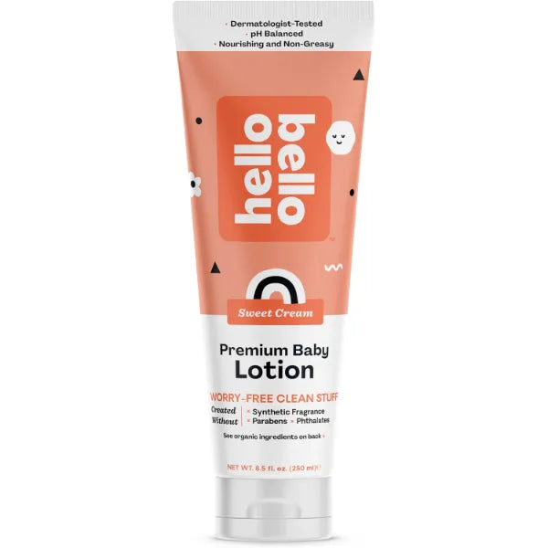 Hello Bello Premium Baby Lotion – Gentle Hypoallergenic Vegan Formula, Sweet Cream Scent, 8.5 oz