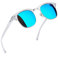 Joopin Polarized Semi Rimless Sunglasses Men Women, Classic Half Frame Sun Glasses UV Protection