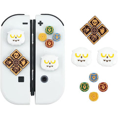 JOWILIN Cross D-Pad Button Caps Thumb Grips Set, Cute ABXY Key Buttons Sticker, Cartoon Owl Silicone Joystick Cover Caps Compatible with Nintendo Switch/OLED