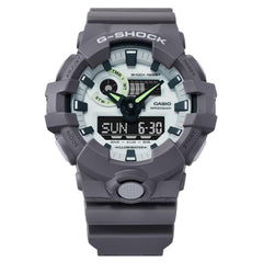 G-Shock Casio GA700HD-8ADR Analog/Digital Wrist Watch with Grey Rasin Band, 50 mm Size, White/Grey, Mens