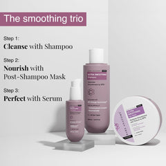 Bare Anatomy Ultra Smoothing Hair Shampoo | Restores Smoothing & Texture by 27% | Dry & Frizzy Hair | Powered By Carbohydrate Complex & Niacinamide | Paraben & Sulfate Free | For Women & Men | 250ml