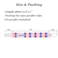 Babygoal Christmas Pacifier Clips, 6 Pack Pacifier Holder for Boys and Girls Fits Most Pacifier Styles & Baby Teething Toys and Baby Xmas Gift 6PB12