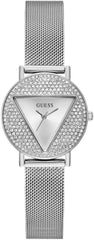 Guess P SLV CS W/CRYS/SUN SLV LOGO DL/P SLV MESH BRCT