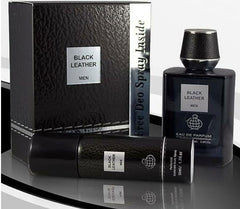 Black Leather Men With Deo Sprey 100ml by fragrance world