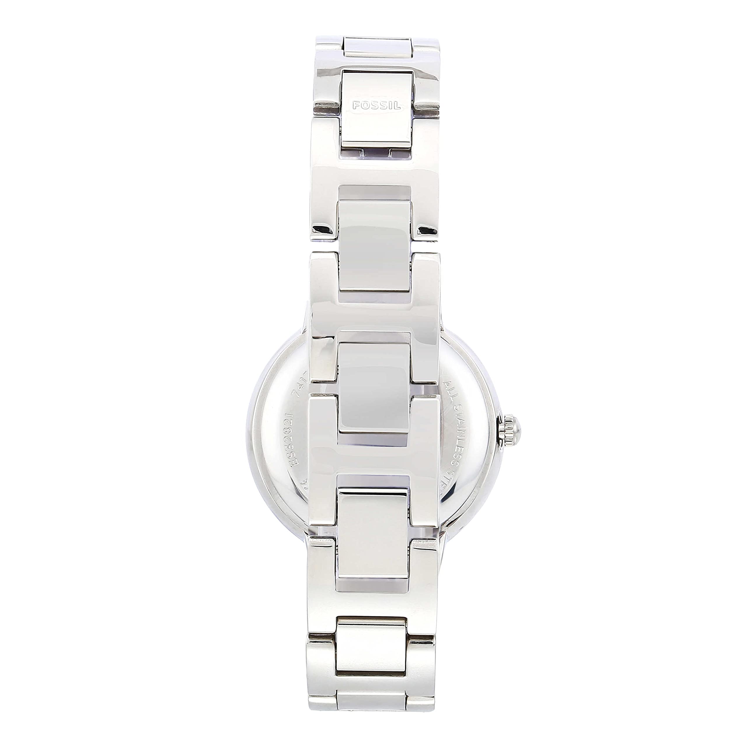 Fossil Womens Quartz Watch, Analog Display and Stainless-Steel Strap silver 30 mm diameter