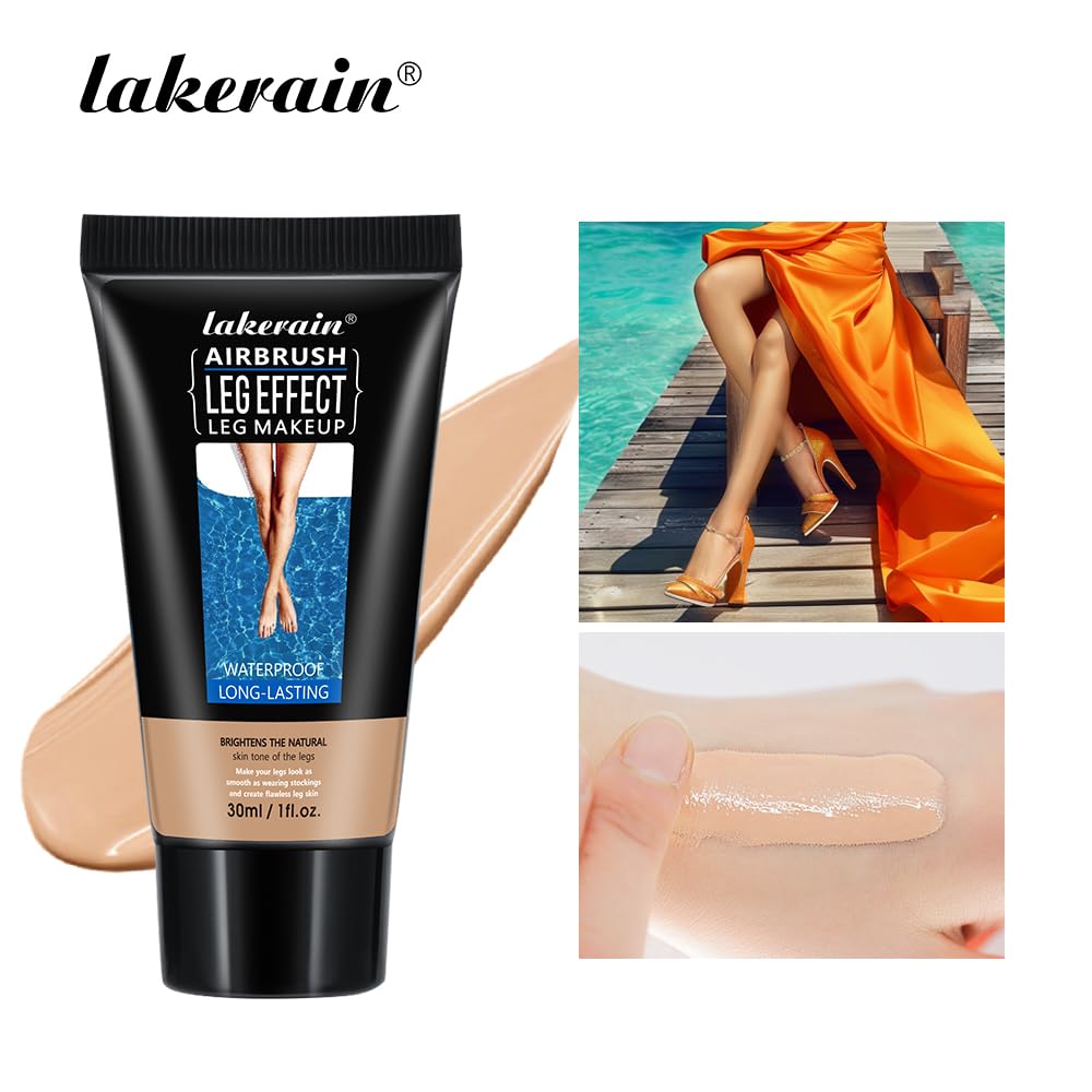 Getaria Leg Makeup Waterproof No Transfer, Leg Foundation Cover up Makeup for Varicose Veins Even Skin, Leg and Body Scar Concealer Makeup for Tattoo Cover Up (#2 Medium Glow)