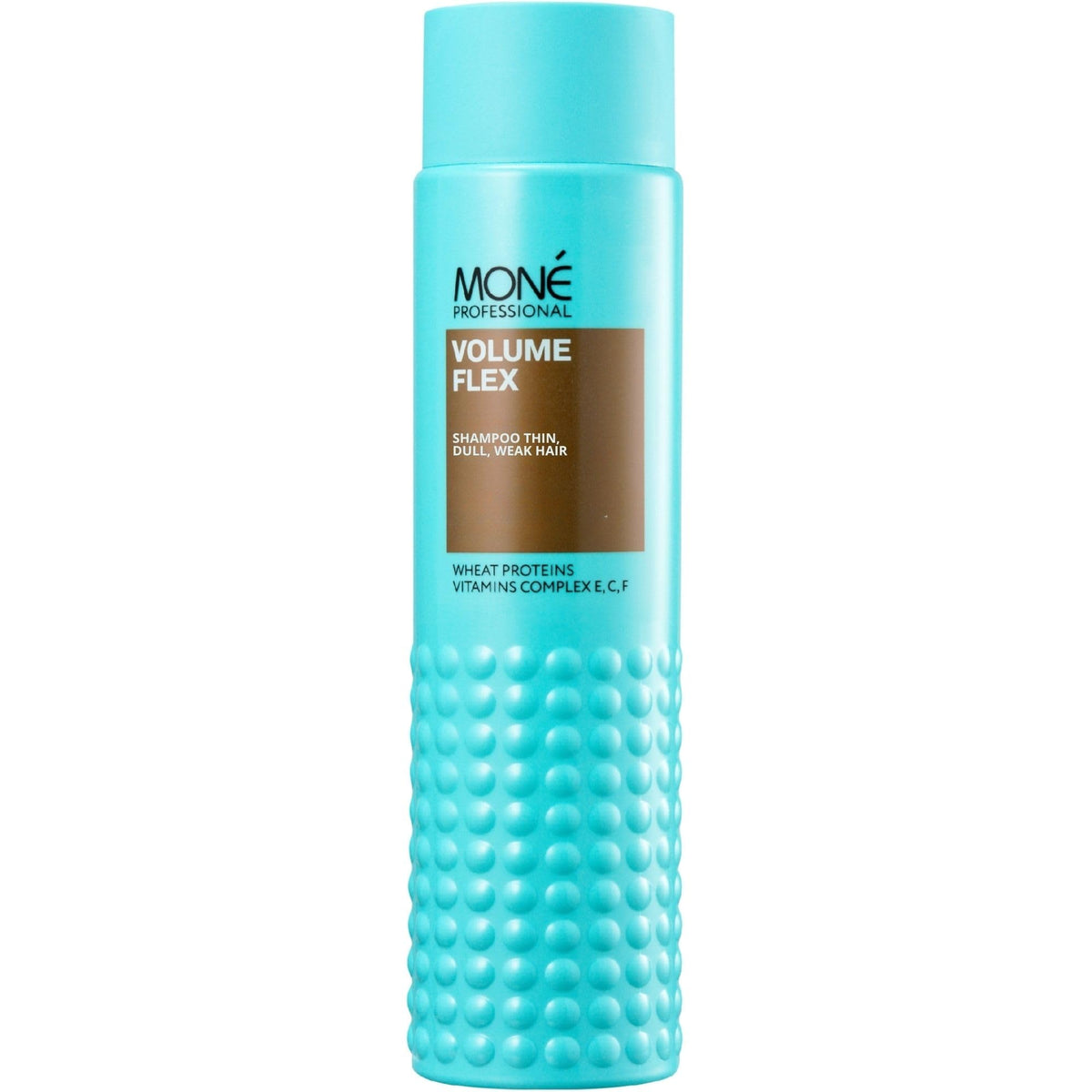 MONÉ  PROFESSIONAL Volume Flex Shampoo for Fine, Thin & Weak Hair – Weightless Hair Volume & Softness with Wheat Proteins + Vitamins E, C & F – pH 6.0 – 300 ml.