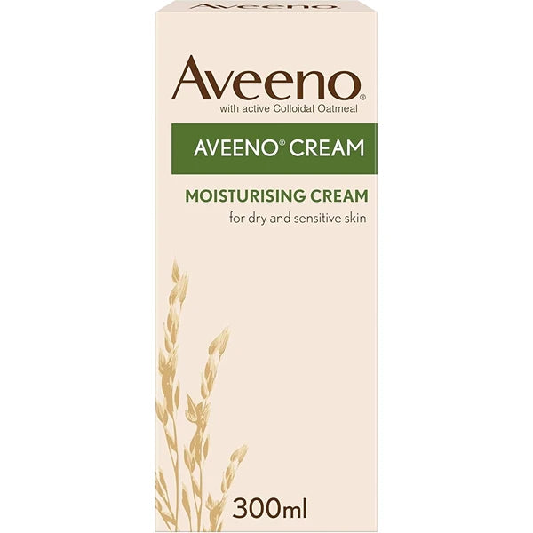 Aveeno Moisturising Cream (1x 300ml), Nourishing Body Lotion with Hydrating Colloidal Oatmeal, Full Body Moisturiser for Dry and Sensitive Skin, Suitable For Adults and Babies From 3 Months