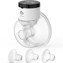 Bellababy Hands-Free Breast Pump Wearable Upgraded with 17mm, 19mm, 21mm Inserts, Touch Control LED Display Electric Breast Pump Portable Low Noise, 4 Modes & 9 Levels Suction, 24mm flange, 6 oz