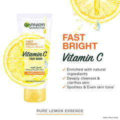 Garnier SkinActive Fast Bright Skincare Routine - Face Wash 100ml and Day Cream 50ml