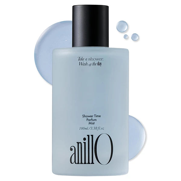 ANILLO Shower Time Parfum Mist - Hydrating & Long Lasting Korean Hair and Body Mist Perfume with Blue Agave, Hyaluronic Acid & Blue Herb Complex - Vegan, After Shower Spray for Men & Women 3.38 fl oz