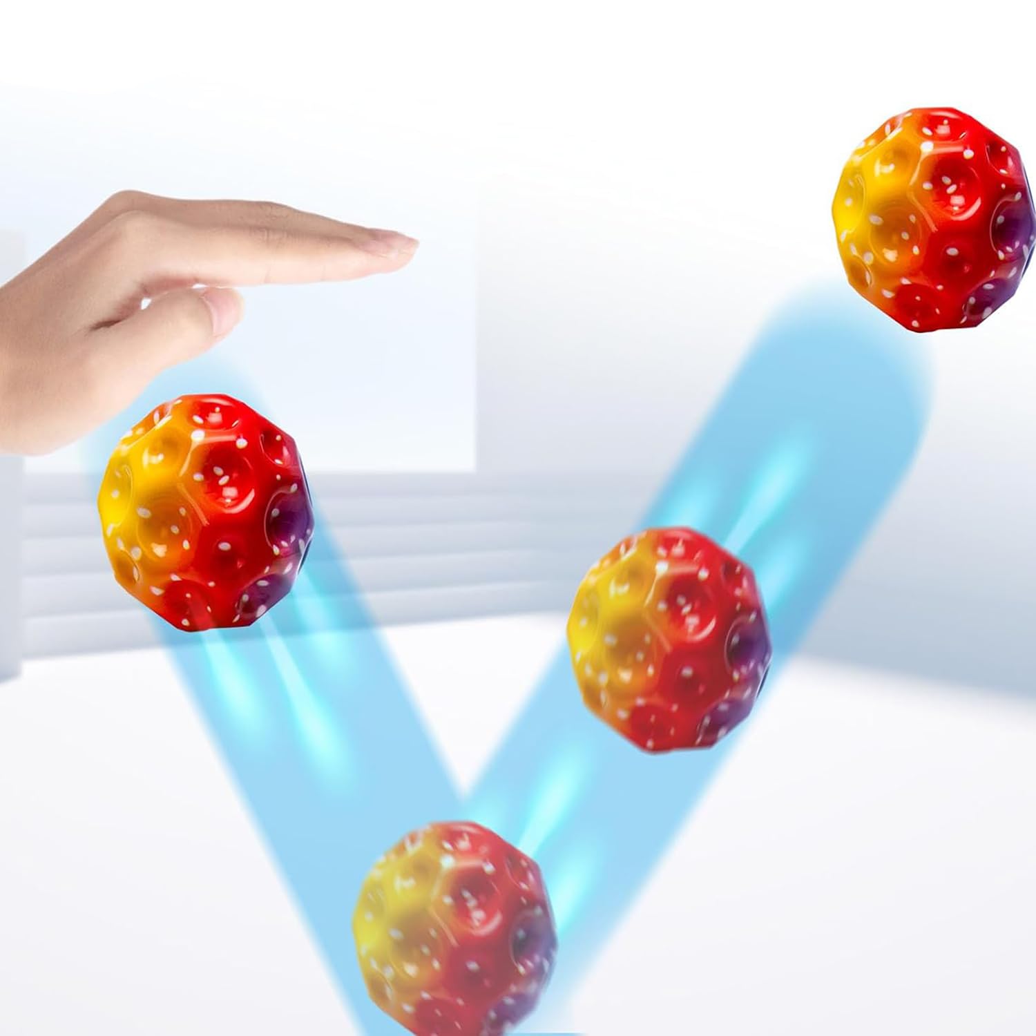 WEZCHUGHAOL 3 Pcs Space Ball, Extreme High Bouncing Ball, Super High Bouncing Space Ball, Rubber Bounce Ball Sensory Ball, Improve Hand-Eye Coordination, Easy to Grip and Catch