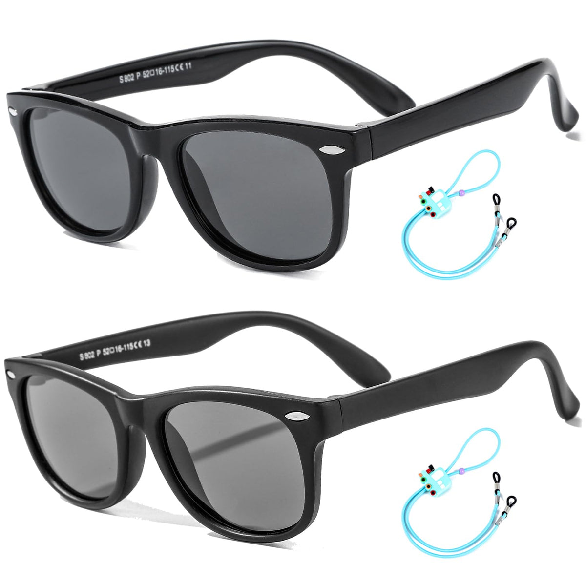 Flexible Kids Sunglasses Polarized Sports Sun Glasses Girls Boys Shades with Straps UV400 Protection Eyewear for Age 2-10