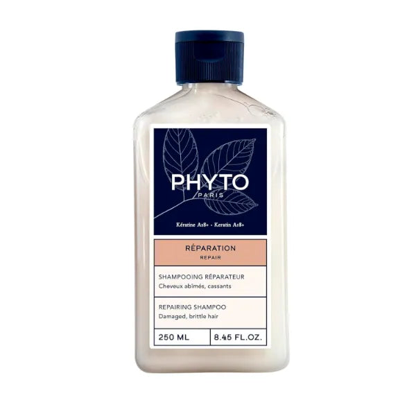 PHYTO PARIS REPAIR Restructuring Shampoo, Vegan, Sulfate Free, Cleanses and Repairs Damaged Hair and Brittle Hair, 8.45 fl.oz