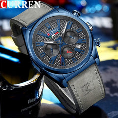 CURREN 8392 Men Quartz Watch Fashion Luxury Business Wristwatch Casual Sport Waterproof Clock Curren Watches Men - GRAY