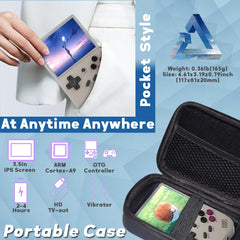 CredevZone RG35XX Handheld Game Console 3.5 inch IPS Retro Games Consoles Classic Emulator Hand-held Gaming Console Preinstalled Hand Held Video Games System with Portable Case 64GB Retro Gray