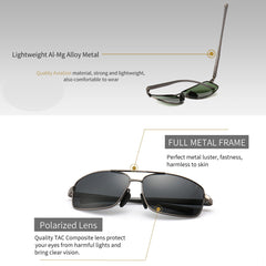 SUNGAIT Ultra Lightweight Rectangular Polarized Sunglasses UV400 Protection