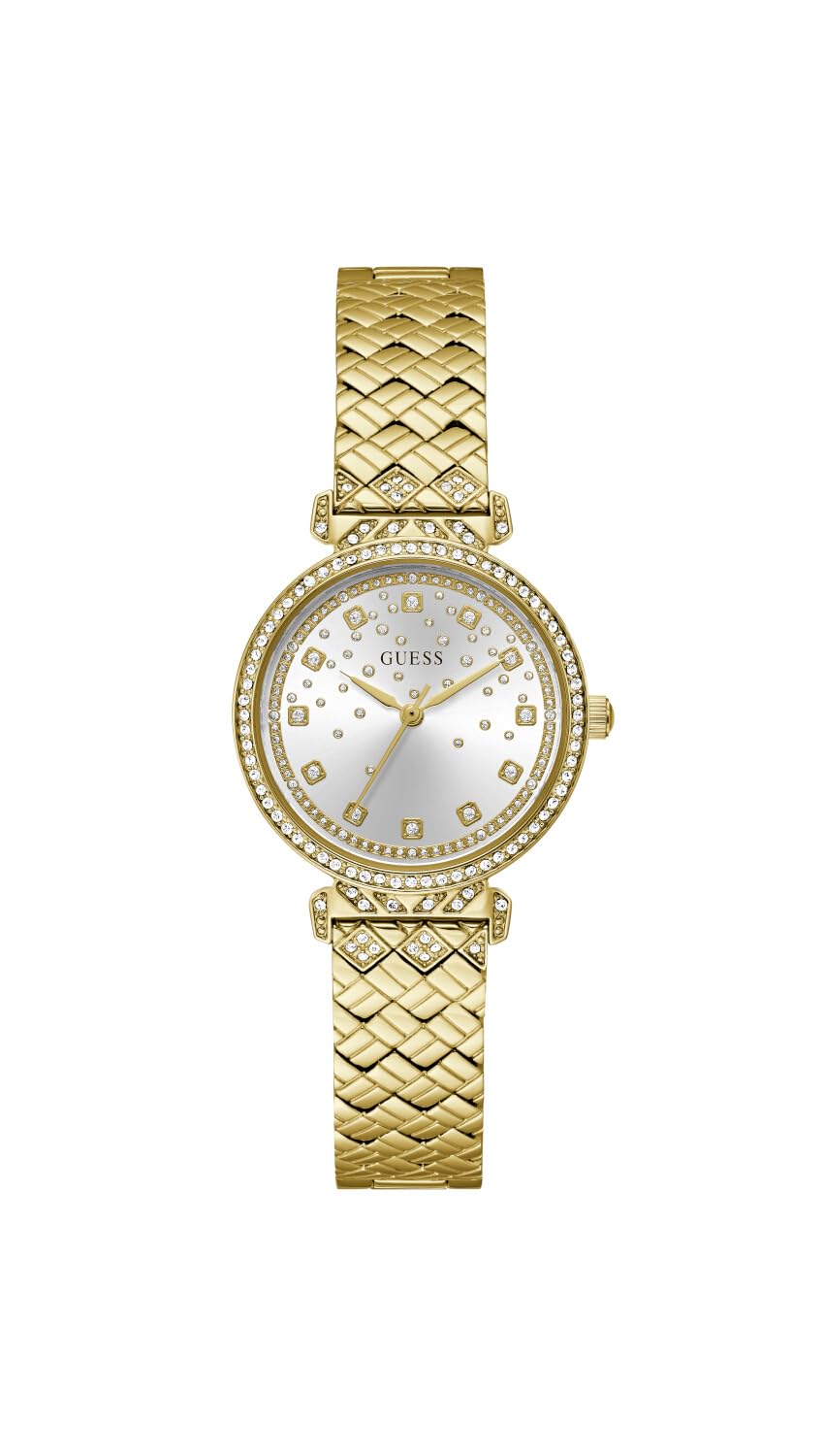 Guess Enchantment Analog Watch for Women, 32 mm Case Width, Gold Tone/Silver
