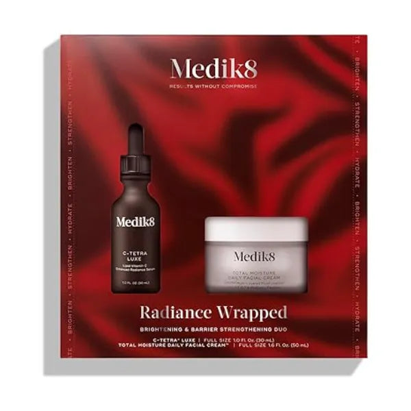 Medik8 Radiance Wrapped Kit Vitamin C Serum for Face Facial Cream for Women and Men Hydrating Peptide Face Moisturizer 2 pc