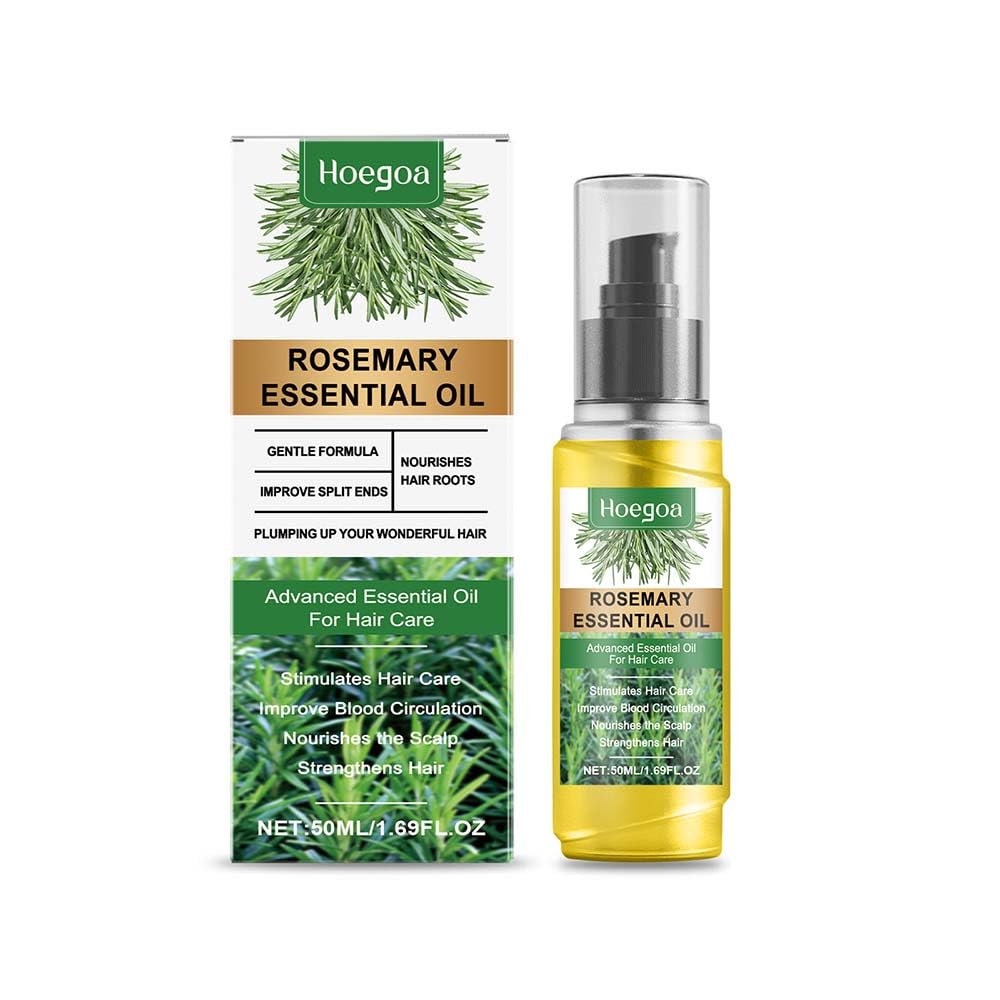 Hoegoa Rosemary Essential Oil for Hair Growth, Anti-Hair Loss Essential Oil for Strengthening, Nourishing and Improving Scalp Circulation, Hair Growth Serum for Men and Women, 50ml/1.69fl oz