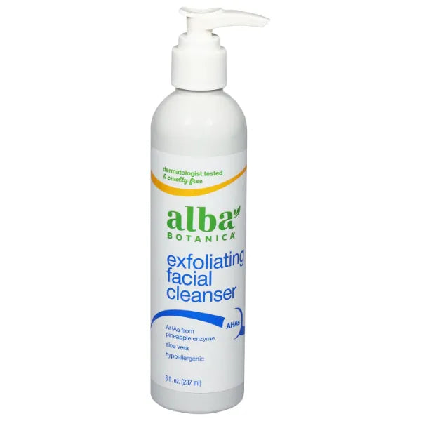 Alba Botanica Exfoliating Facial Cleanser, with Pineapple Enzyme and Aloe Vera, 8 Oz