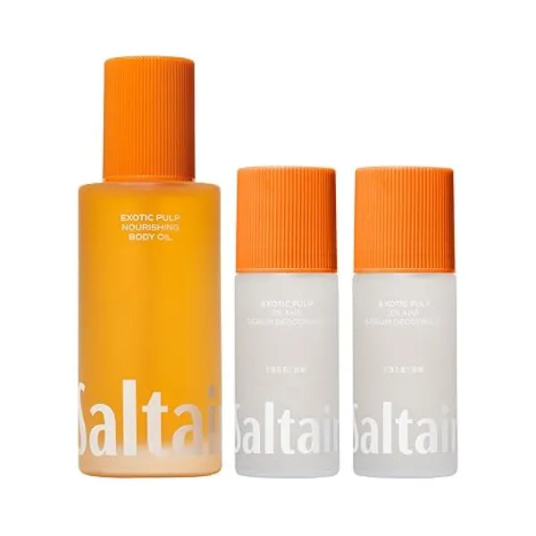 Saltair Exotic Pulp Essentials AHA Serum Deodorant 2 Pack + Hydrating Body Oil