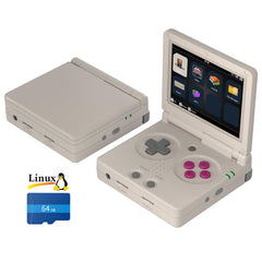 Daxceirf RG35XXSP Flip Handheld Game Console 3.5 inch IPS Screen Linux System 3300mAh Video Portable Gaming Consoles with 64G TF Card Built in 5000 Games Support WiFi Bluetooth (Gray)