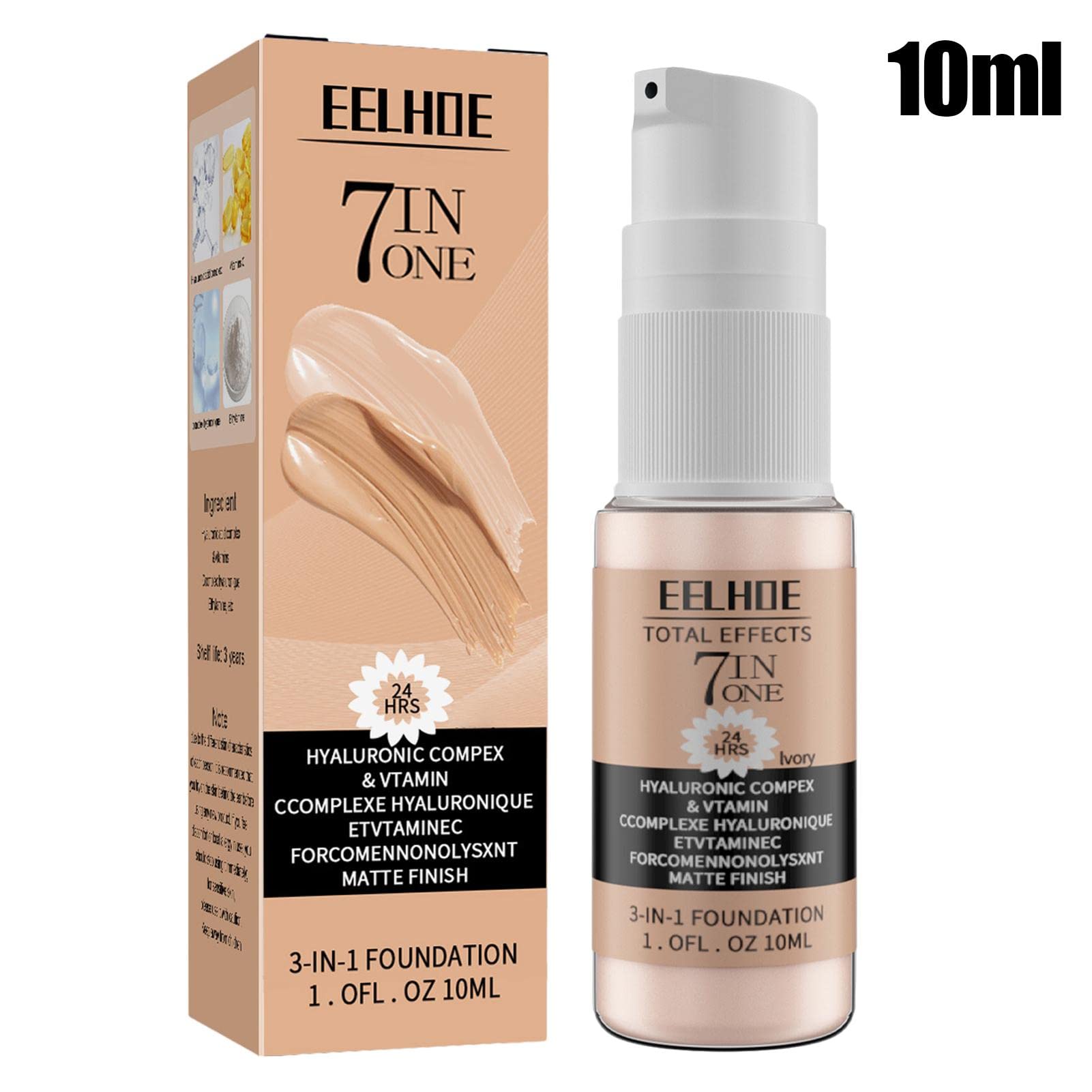 Light Makeup Liquid Foundation,Full Coverage Waterproof Smoothing Foundation | Full Coverage Long-Lasting Matte Foundation