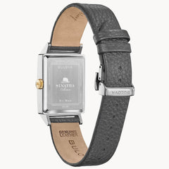 Bulova Men's Frank Sinatra My Way Leather Strap Watch - Silver Tone/ Grey Strap