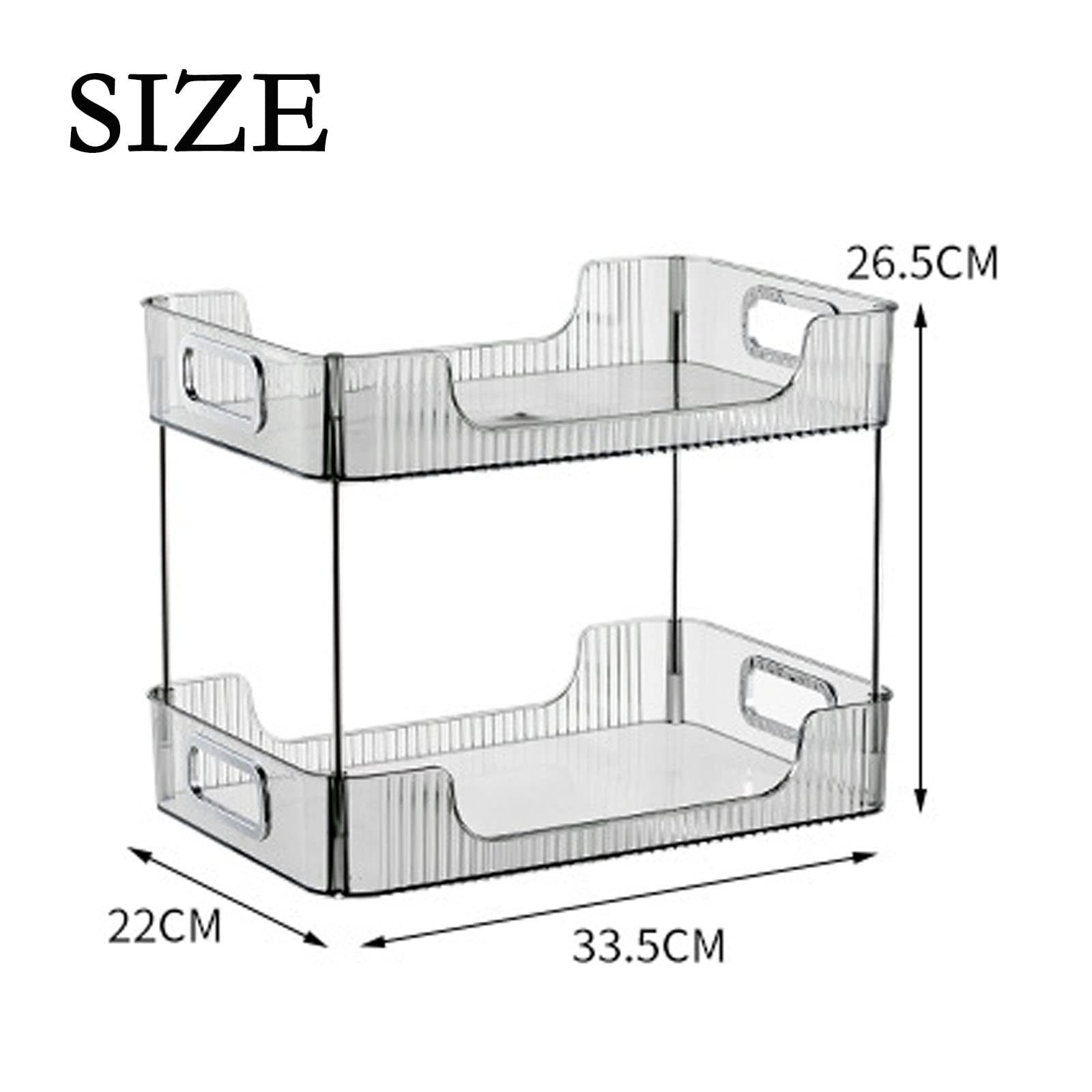 2-Tier Bathroom Countertop Organizer, Multifunctional Transparent Plastic Large Cosmetic Organizer Countertop Storage Rack, Vanity Tray Makeup Skin Care Products Organization Shelf