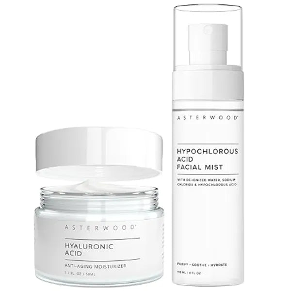 Asterwood Hyaluronic Acid Moisturizer + Hypochlorous Acid Facial Mist