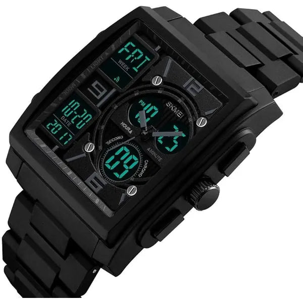 SKMEI Casual Waterproof Watch For Men Analog-Digital Stainless Steel