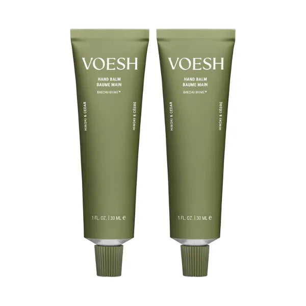 VOESH Hand Balm Home & Away Duo - Hinoki & Cedar, Set of Two Hand Creams, Travel-Friendly Hand Lotions