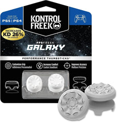 FPS Freek Galaxy White for PlayStation 4 (PS4) and PlayStation 5 (PS5) Performance Thumbsticks, Compatible Controller Grip Performance, Galaxy Themed Thumbstick Covers (1 High-Rise, 1 Mid-Rise, White)