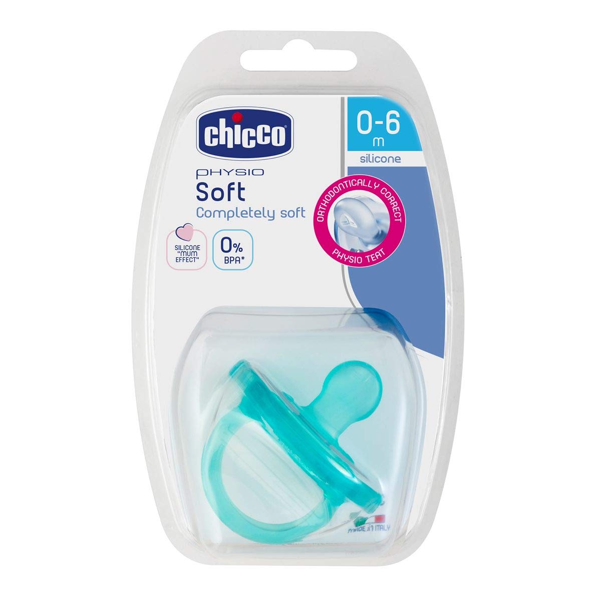 Chicco Physio Soft Silicone 0-6M 1Pc - Light Blue