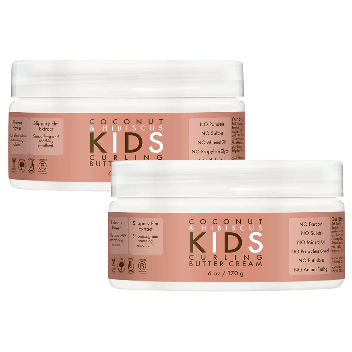 Shea Moisture Coconut & Hibiscus Kids Curling Butter Cream For Kids, 6 Oz. (Pack of 2)