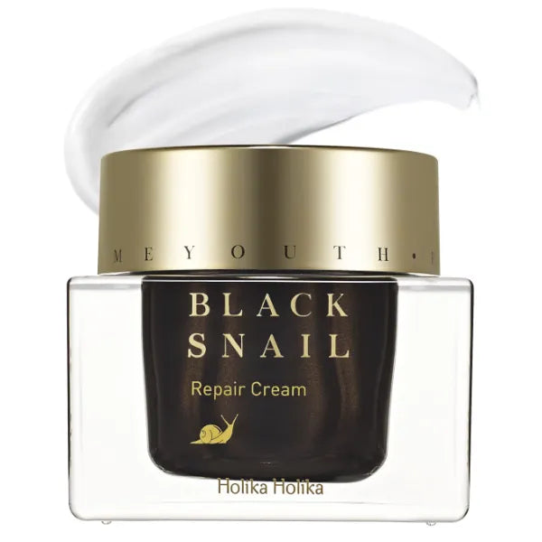 HOLIKA HOLIKA Prime Youth Black Snail Repair Cream- 70% Snail Secretion Extract for Collagen Production & Rejuvenating, Intensive Moisturizing, Plumping Fine Lines, Cruelty-Free, 1.69oz