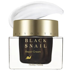 HOLIKA HOLIKA Prime Youth Black Snail Repair Cream- 70% Snail Secretion Extract for Collagen Production & Rejuvenating, Intensive Moisturizing, Plumping Fine Lines, Cruelty-Free, 1.69oz