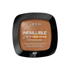 L'Oreal Paris Soft Matte Bronzer, Longwear, Finish, Waterproof and Transfer proof, Infallible 24H, 250 Light, 400 Tan