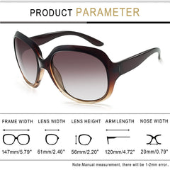 Joopin Polarized Sunglasses for Women, Ladies Big Frame Polarized Eyewear UV400 Protection Driving Fishing - Brown Gradient
