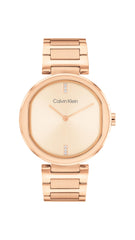 Calvin Klein Analogue Quartz Watch for Women Sensation Collection with Stainless Steel or Leather Bracelets - Rose Gold